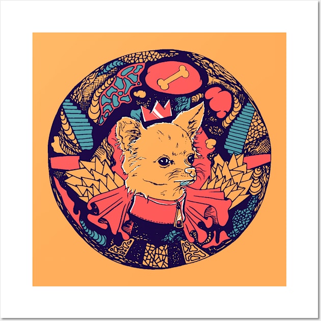 Retro Triad Circle of the Chihuahua Wall Art by kenallouis